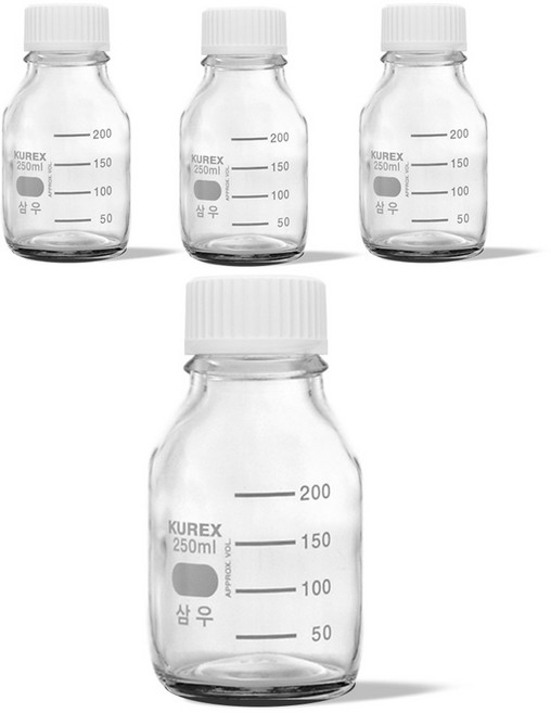 눈금 유리병, 4개, 250ml