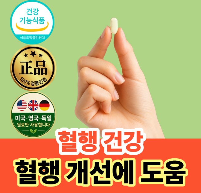[정품] 여성 남성 혈행건강관리 징코 은행잎추출물 플러스 식약청인증, 3개, 60정