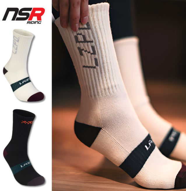 NSR 클럽 레이지 페달 기모 자전거 양말 겨울 라이딩 싸이클링 삭스, 화이트, 1개