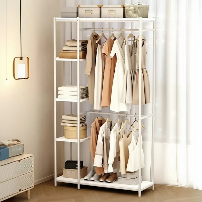 라온프리 철제 드레스룸 모던 시스템행거, 화이트