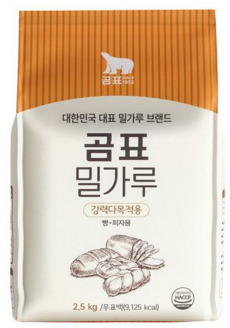 곰표 강력 밀가루 강력분 밀가루 곰표밀가루 제빵 베이킹, 2.5kg, 1개