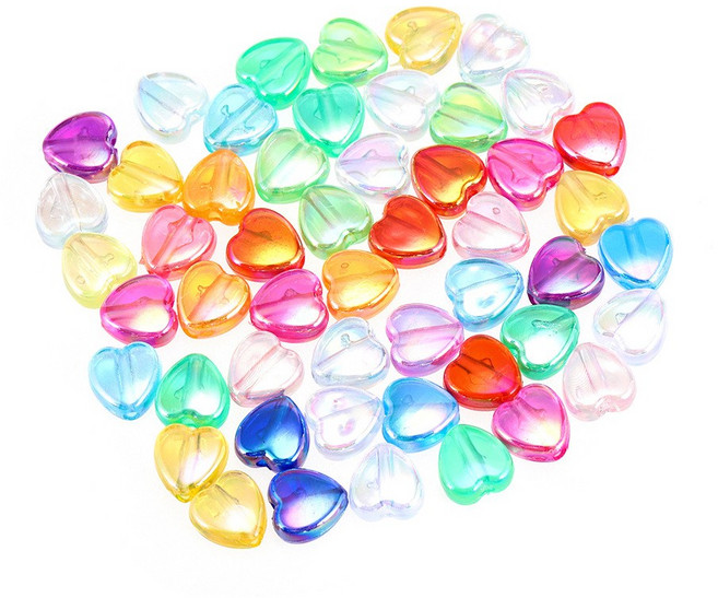 대용량 비즈재료 100g, 오로라 하트, 1세트