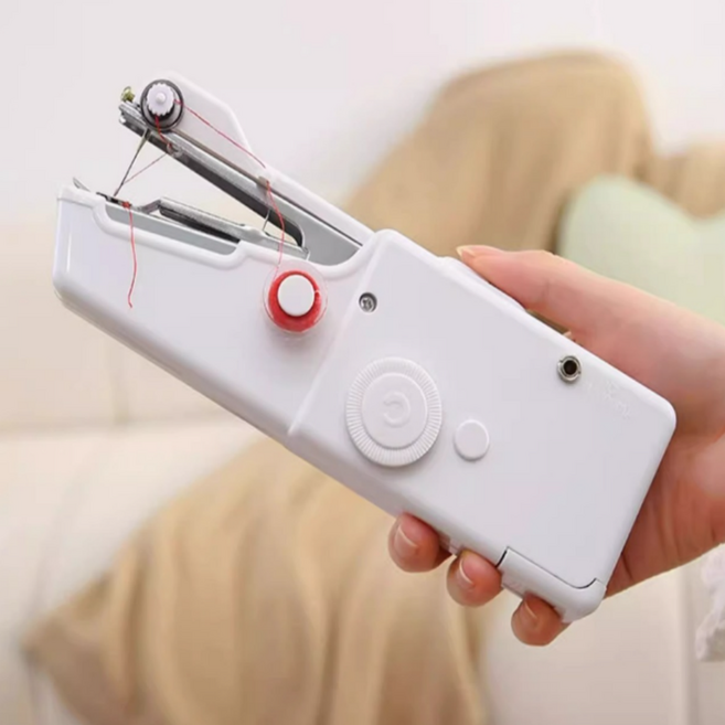 소단 초보자용 자동 미니 미싱기 재봉틀, 화이트실버, HM-021