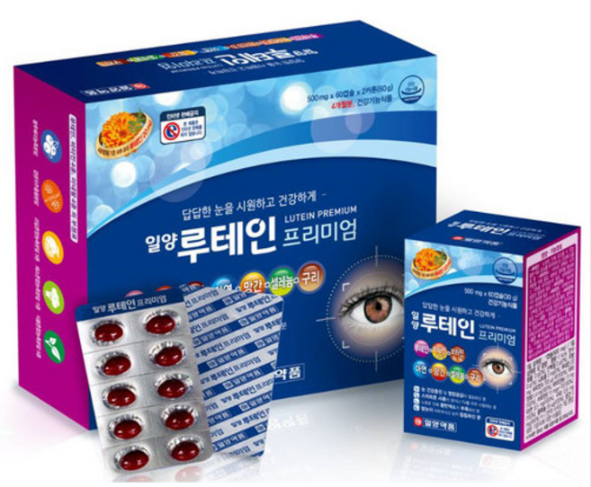 [1박스 완통]일양약품 프리미엄 루테인 (120캡슐) 눈 건강 비타민 A 비타민 D, 120정, 1개