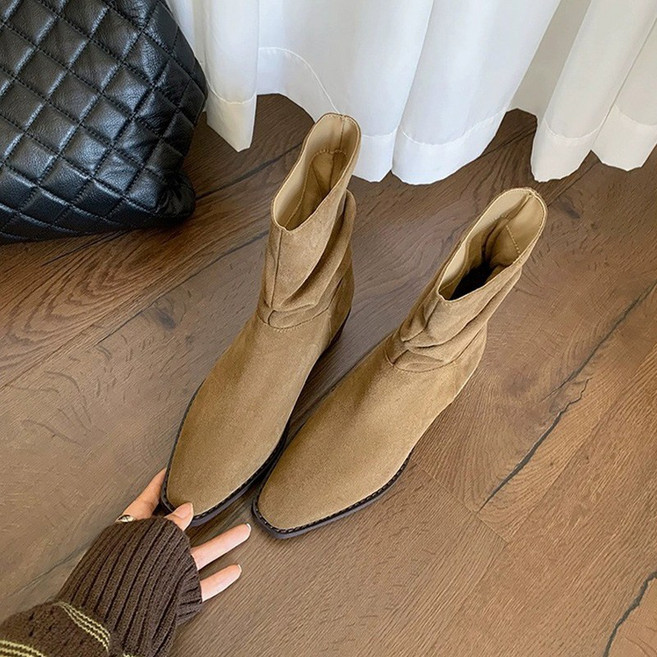 HA.M 여성 첼시부츠 웨스턴 하프 미들 부츠