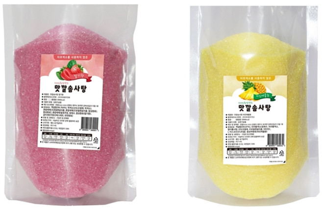 OnlyOne 가정용 솜사탕기계 전용 맛깔 설탕 딸기향 500g + 파인애플향 500g, 2개