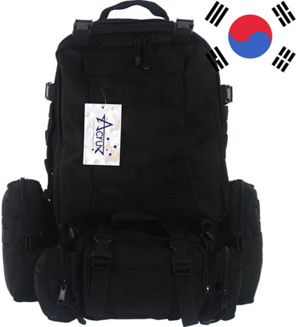 에이크런 블랙 60L 밀리터리 군인 출타 전술 여행 등산 대용량 큰 가방 백팩 배낭