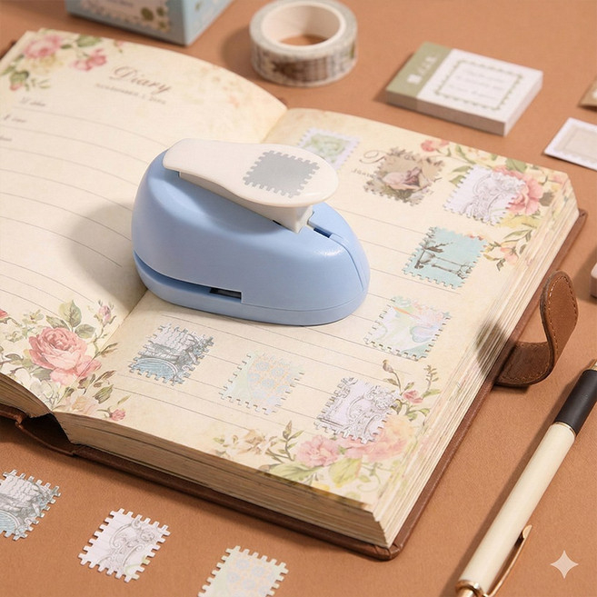 이너네스트 모양펀치 우표펀치 우표펀칭기, 1개, Type 1. 우표