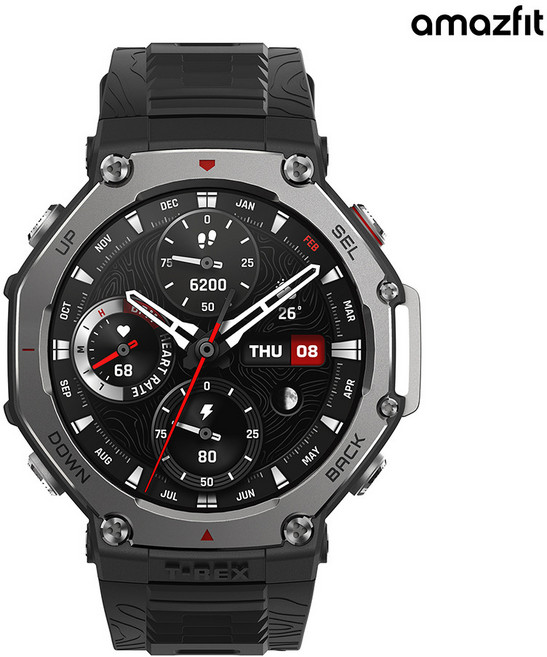 어메이즈핏 티렉스3 블랙 T-Rex3 스마트워치(구매사은품)-ISK, 블, 3.81cm, GPS + 블루투스