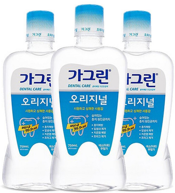 동아제약 가그린 오리지널 750ml, 3개