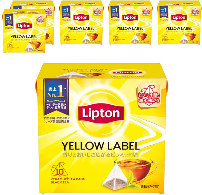 Lipton 立頓 黃標三角錐茶包, 2g, 6個, 10入