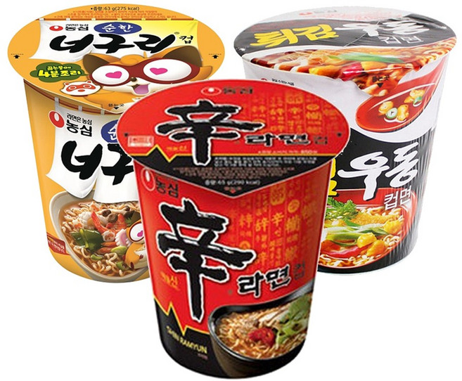 농심 소컵 순한 너구리x6컵+신라면x6컵+튀김우동x6컵, 18개