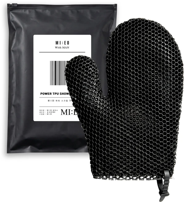 MI:EO 파워 스크럽 TPU 샤워글러브, 1개, 1개입, BLACK - 쿠팡
