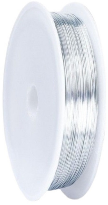 부드러운 철 와이어 0.3mm x 50m, 02 실버, 1개
