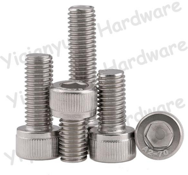 호환 Yiqianyuan DIN912 UNF 나사 1/4-28 SUS304 스테인레스 스틸 육각형 소켓 널링 캡 헤드 알렌 키 볼트, 01 1-4-28 UNF, 14 3.0inch (2Pcs)