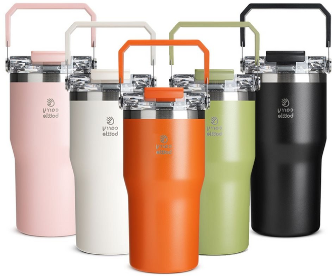 캐리보틀 듀얼플로우 탑핸들 텀블러, 블랙, 630ml, 1개