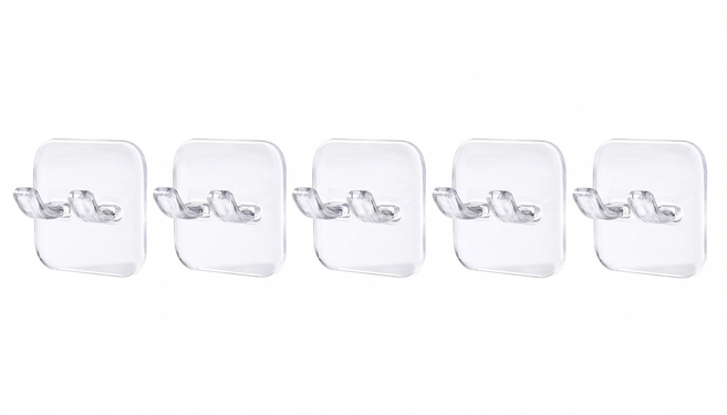 딜리버샵 무타공 콘센트걸이 선 정리 다용도 홀더, 투명, 5개