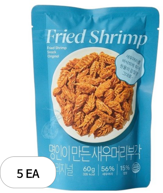 모던하우스 명인이 만든 새우머리부각 오리지날맛, 5개, 60g