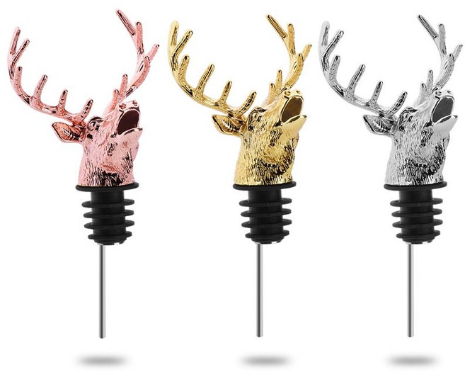 와인 마개 진열대 위스키 실버 거치대 머리술따개 사슴 골드 사자 머리 A, 로즈골드 사자 머리 A, 1개
