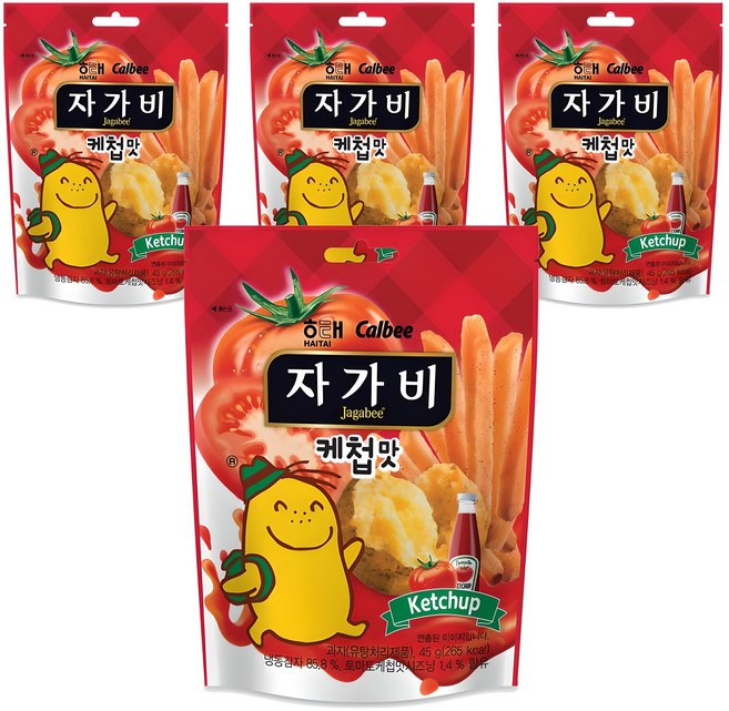 자가비 해태제과 케첩맛, 45g, 4개