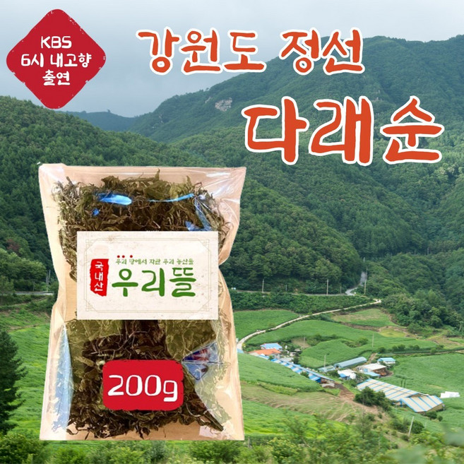 강원도 정선 말린 건다래순 나물 100% 국산 해발 700m, 1개, 200