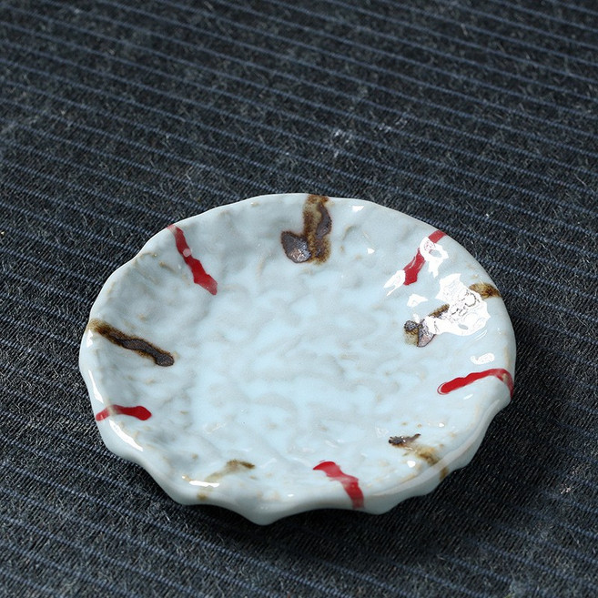 復古窯變馬克杯 志野燒咖啡杯, 志野燒小盤子 13*13*2CM 粉青, 1套