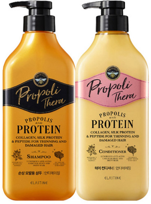 엘라스틴 프로폴리테라 안티에이징 ( 건조하고 손상된 모발용 샴푸 500ML 1개 + 헤어 컨디셔너 500ML 1개 ) / 프로폴리스 추출물 함유
