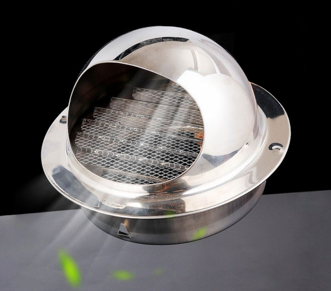 스텐 후드캡 냄새 가스 배출 외벽용 마감 환기구 비 벌레 유입방지, 1개