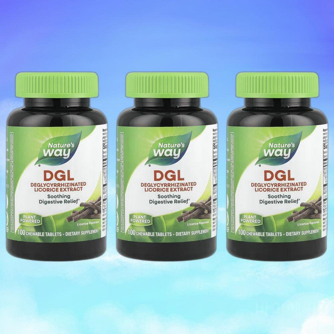 네이쳐스웨이 DGL 글리시리진을 한 감초 추출물 감초향 츄어블 100정, 3개