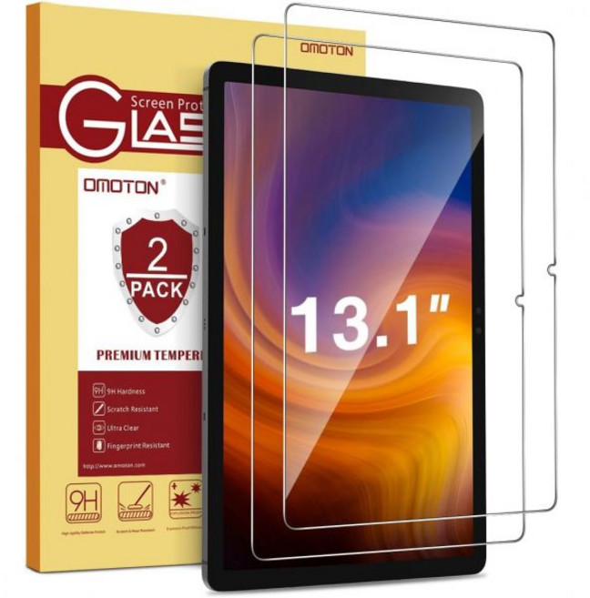 OMOTON 화면 보호필름 삼성 갤럭시 탭 S10 FE 플러스 13.1인치 2025 강화유리 태블릿 FE+ S 펜 호환 HD 투명 필름 2개 세트, Samsung Galaxy Tab S10 FE Plus