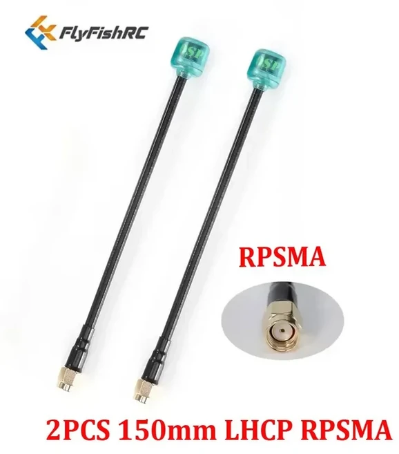 2PCS FlyFish RC Osprey 5.8Ghz 안테나 SMA RPSMA UFL MMCX LHCP/RHCP 안테나 FPV RC 프리스타일 레이싱 드, 15 150MM Cyan RPSMA L