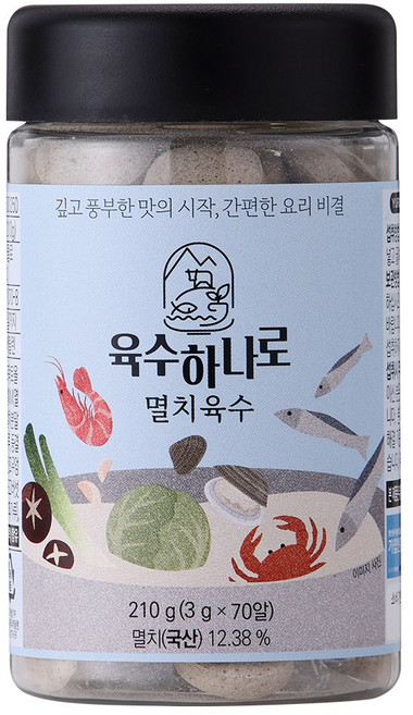 유로단 육수하나로 멸치육수 고체형 (70알), 1개, 210g