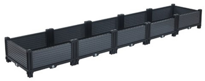 화분 플라스틱 플랜트박스 상추키우기 분갈이 텃밭, 1개, 블랙