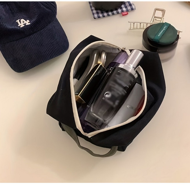 심플 데일리 여행 캔버스 여성 파우치