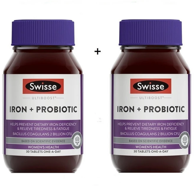 스위스 철 + 프로바이오틱스 30정 Swisse Iron Probiotic 30 Tablets, 2개 - 쿠팡
