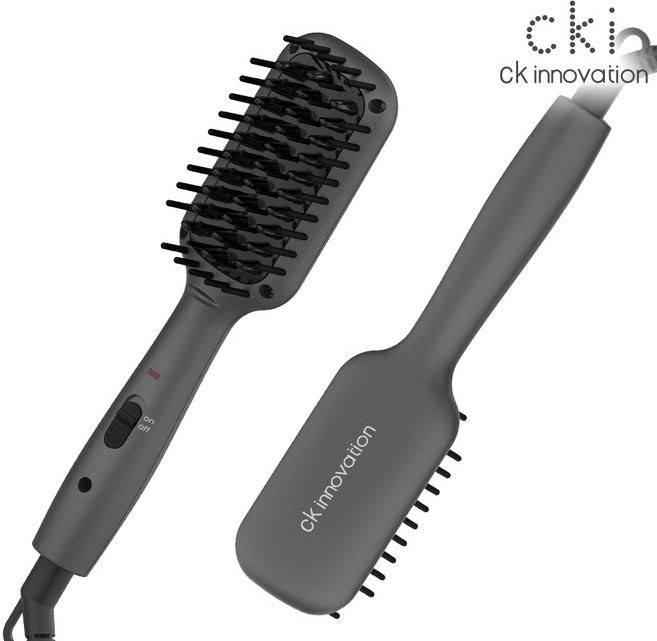 CKI 휴대용 미니 브러쉬 헤어 고데기 248g, CKI-B110, 그레이