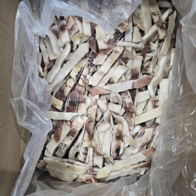 대왕오징어 4kg 튀김용 귀채 무라사키 냉동오징어채 중국산, B급 오징어채, 1박스