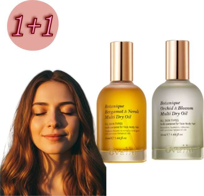 [J커머스]1+1오밸라 보타니크 베르가못 멀티 드라이 오일(베르가못 앤 네롤리+오키드 앤 블러썸), 2개, 50g