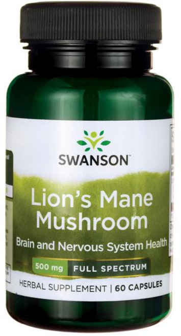 Swanson 斯旺森 猴頭菇膠囊 500mg, 60顆, 1罐