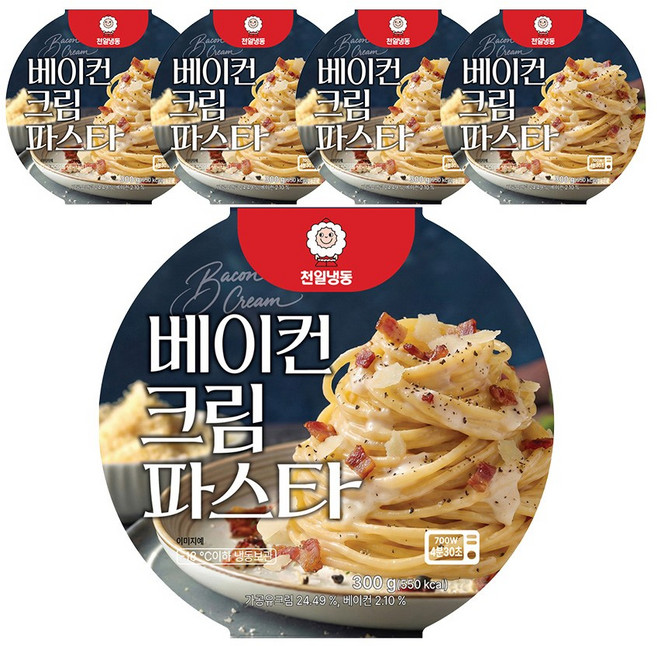 [본사직영] 천일식품 베이컨 크림 파스타, 5개, 300g