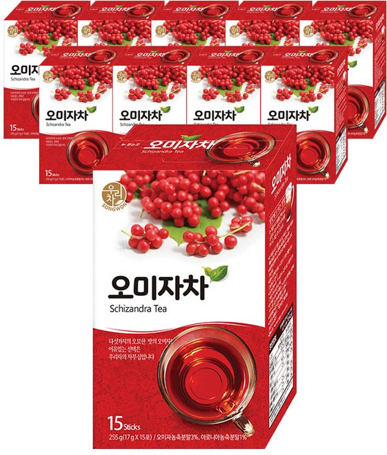 송원 오미자차, 17g, 15개입, 10개