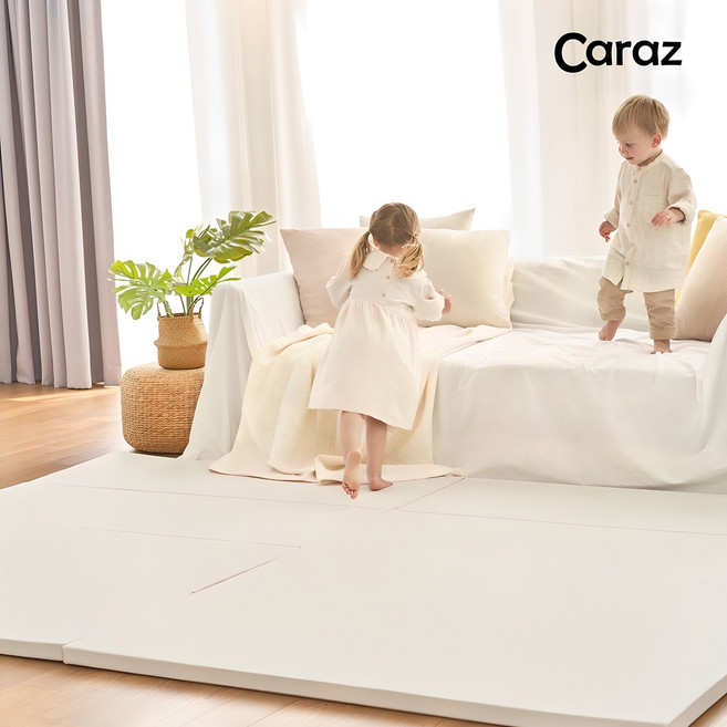카라즈 항균 노멀 폴더매트 1+1 층간소음 매트 유아매트, 베이지