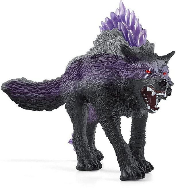Schleich 42554 Eldrador Creatures Mythical Shadow Wolf 몬스터 피규어 - 퍼플 코트와 반투명 백 크리스털 내구성이 뛰어난 장난감 선, 1개