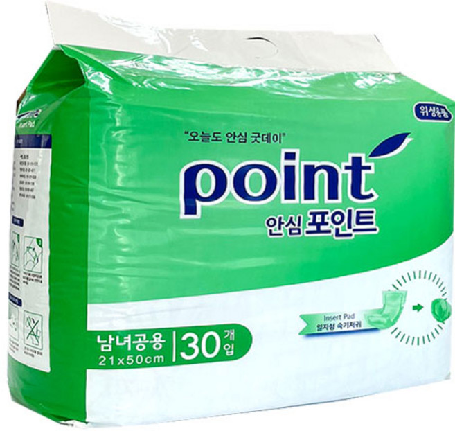 안심 포인트 속기저귀 일자형 21X50cm 최근제조 1팩30매, 4개, 30개입