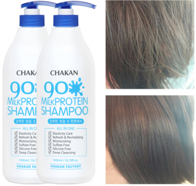 약산성 대용량 단백질 샴푸 1000ml 비듬 천연 유래 청소년 사춘기 초등학생 머리 두피 가려움 지성 정수리 냄새, 1L, 2개