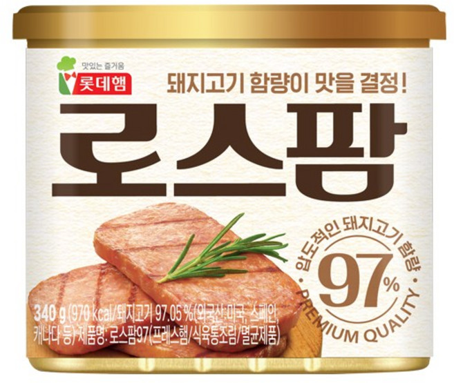 롯데햄 로스팜 97 햄통조림, 340g, 4개