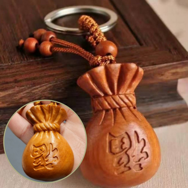 재물운 합격 나무열쇠고리 승진 선물 복주머니키링 부적