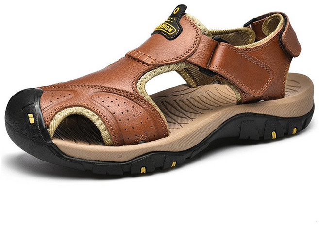 [ 보이앤맨 ] 소가죽 남자 샌들 남성 편한 여름 캐주얼 신발 등산 트래킹화 슈즈 (사이즈 : 245/250/255/260/265/270/275/280/285/290/295)