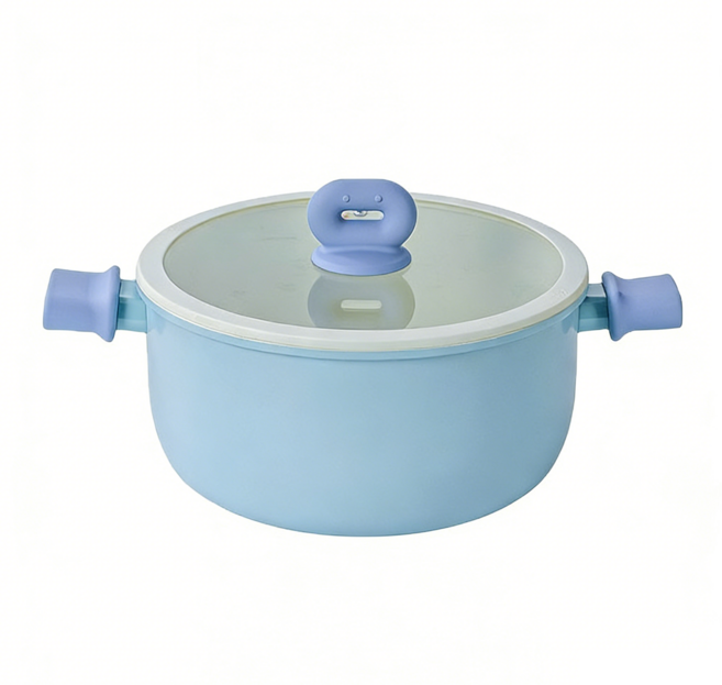 ALLILIO 세라믹 곰솥 IH 인덕션 양수냄비 가스용 다용도솥, 1개, 블루, 26cm