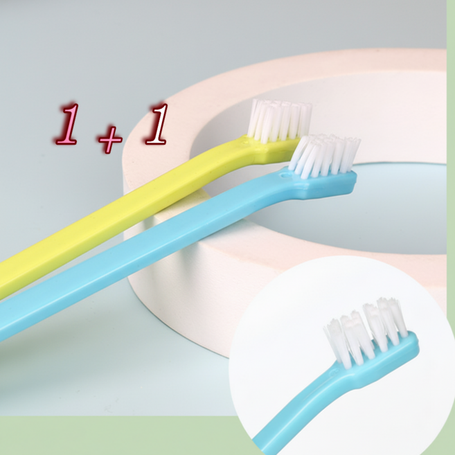 쥬커머스 강아지 고양이 부드러운 치석제거 칫솔, 1개, 레몬+스카이